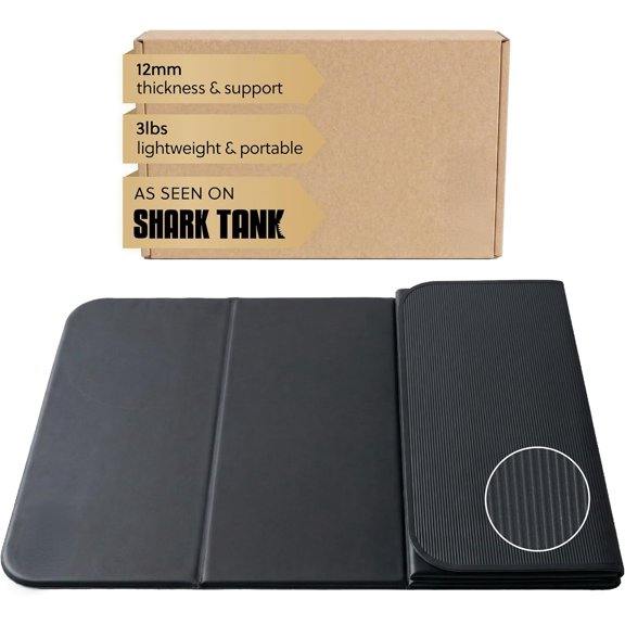 The Original Foldable Yoga Mat, Premium Foldable Exercise & Workout Mat with Non-Slip Surface, Lightweight Portable for Studio or Home Use, As Seen on Shark Tank