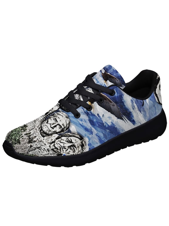 Original Founding Fathers Native American flag Shoes Sneakers for Women Men Black Size 10