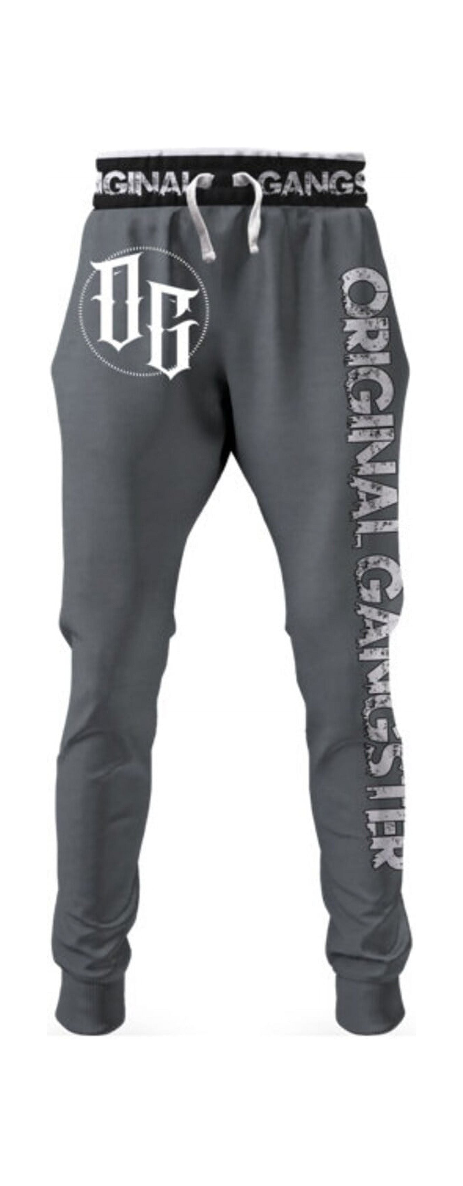 Original Gangster Gray sweatpants with White Letters Athletic Joggers