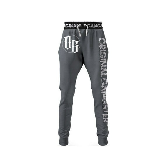 Original Gangster Gray sweatpants with White Letters Athletic Joggers