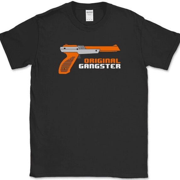 Original Gangster T-Shirt Funny Video Gamer Gaming Gift Graphic Tee - Black, S