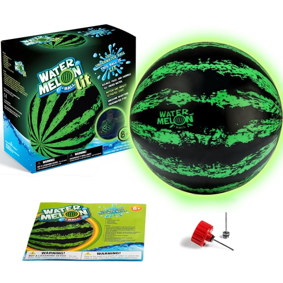 Original Glow 9 Watermelon Ball, Underwater Pool Toy for Kids, Teens & Adults