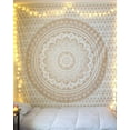 thumbnail image 1 of Original Gold Ombre Tapestry Mandala Art Hippie Wall Hanging Bohemian Bedspread Metallic Shine Tapestries 30"x40", 1 of 3