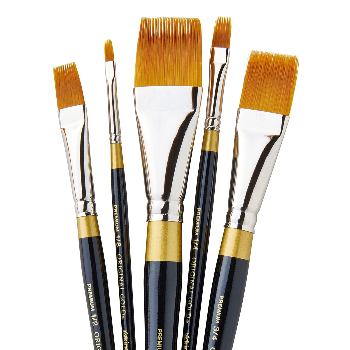 Original Gold&reg; 9120 Rake&trade; Premium Golden Taklon Brushes, Set of 5