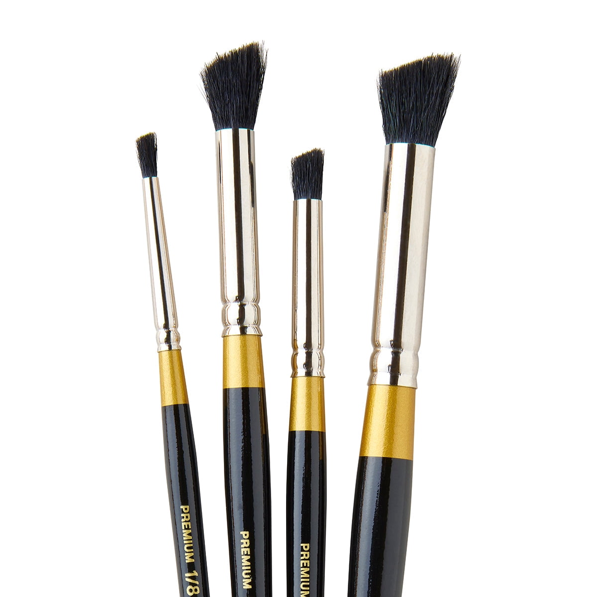 Original Gold&reg; 9245 Russian Fitch Deerfoot Stippler Series, Set of 4 Sizes (1/8, 1/4, 3/8, 1/2)