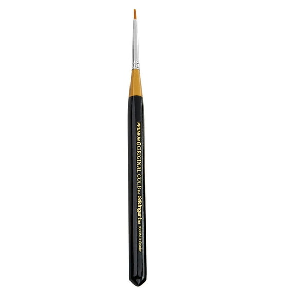 Original Gold 9300M Flat Shader Mini Handle Micro Detail Series, Premium Golden Taklon Multimedia Artist Brushes