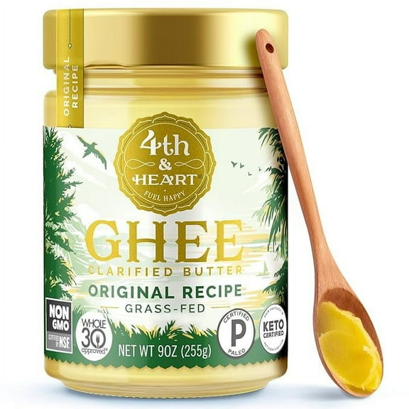 Original Grass-Fed Ghee, Clarified Butter, Keto, Pasture Raised, Lactose and Casein Free, Certified Paleo (9 Ounces)