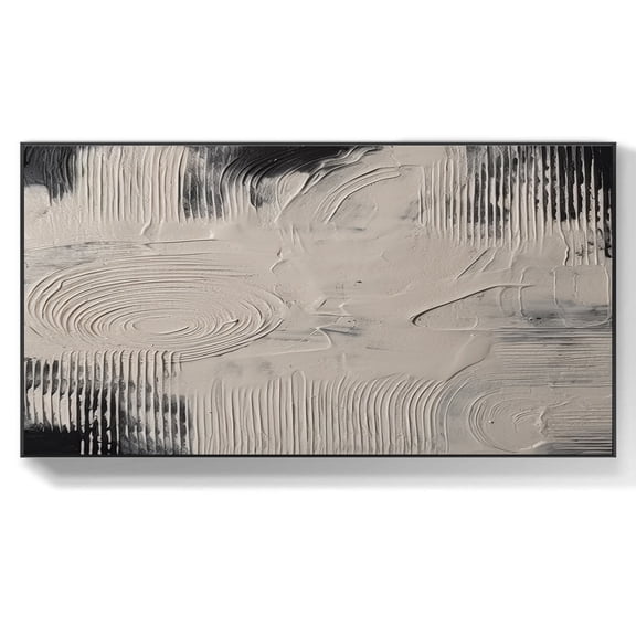 Original Grey Black Oil Painting On Canvas Gray Black Minimalist Abstract Wall Art Acrylic Textured Wall Art for Living Room Wall Decor,Unstretched,Frameless,(71*142cm)28*56lnches