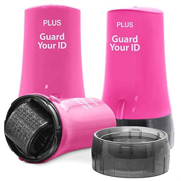 The Original Guard Your ID Advanced 2.0 Rollers Identity Privacy Marker for Blocking Out Address, Private, Prescription Information (Regular 3-Pack, Pink)