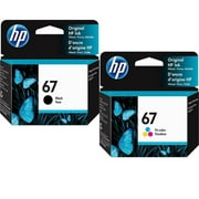 Original HP 67 Black/Tri-Color Ink Cartridges, Genuine OEM Products in Retail Box, Multi-Pack Save Your Money (3YM56AN & 3YM55AN)