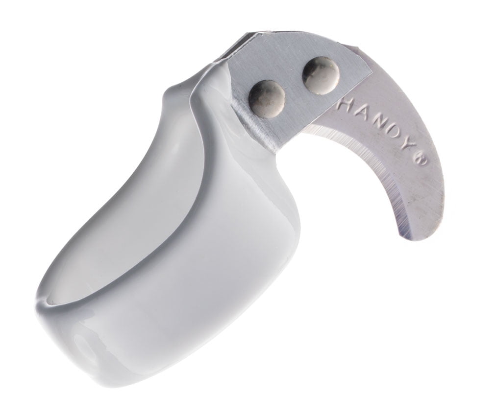 The Original Handy Safety Knife - 12-Pack - Utility Ring Knife for Finger with Sharp, Curved Blade - Ring Size 15 - White - Standard Blade - by Handy Twine Knife