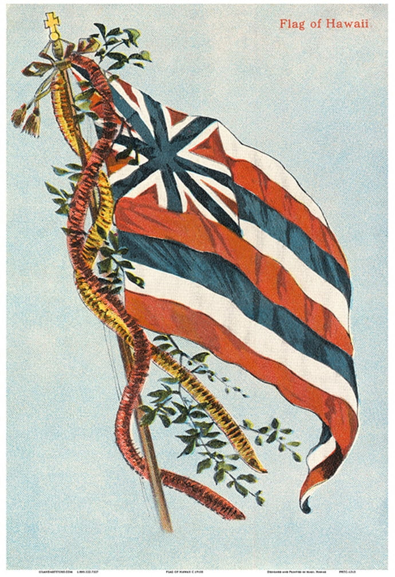Original Hawaiian Flag - Hawaii USA - Vintage Hawaiian Color