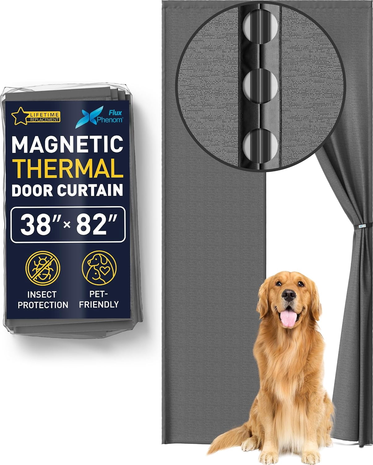 Original Heavy Duty Magnetic Screen Door Curtain 38"x82" – Insulated ...