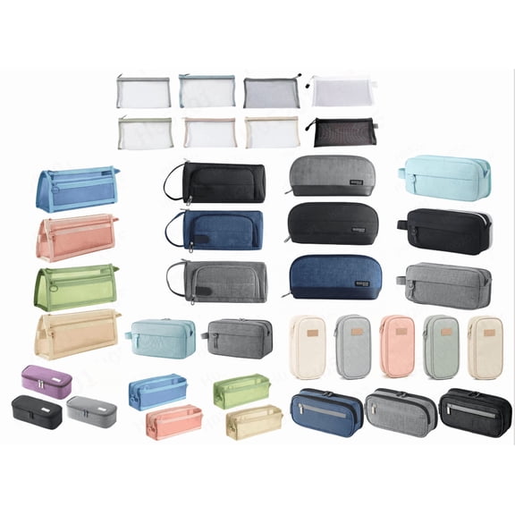 Original High Capacity Pencil Case, Big Pencil Bag Pouch Box Organizer Pen Case, Aesthetic Supply for Girls Adults, Portable Journaling Supplies with Easy Grip Handle & Loop