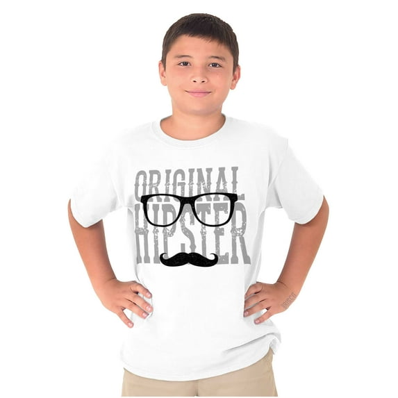 Original Hipster Mustache Blerd Boys Kids T Shirt Tees Tops Teen Brisco Brands S