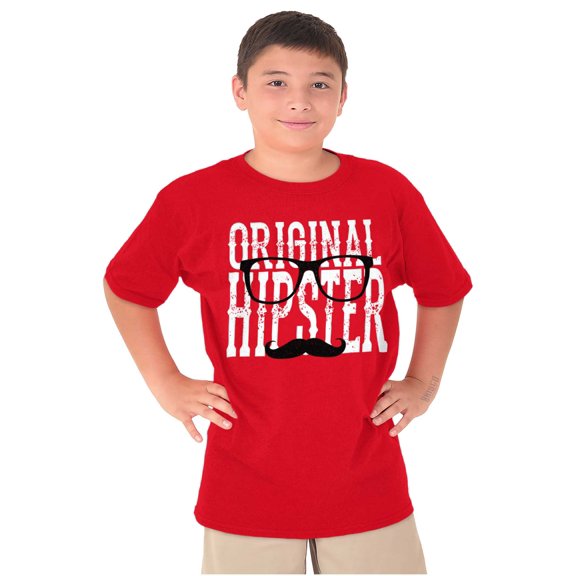 Original Hipster Mustache Blerd Boys Kids T Shirt Tees Tops Teen Brisco Brands X