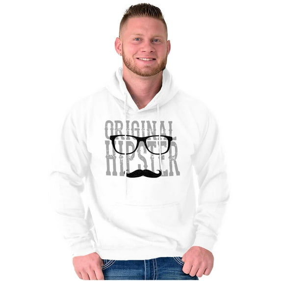 Original Hipster Mustache Blerd Hoodie Hooded Sweatshirt Men Brisco Brands L
