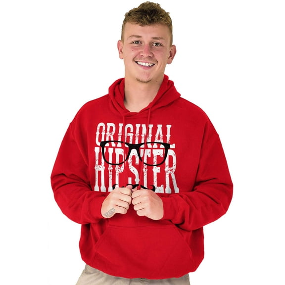 Original Hipster Mustache Blerd Hoodie Hooded Sweatshirt Men Brisco Brands M