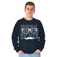 thumbnail image 1 of Original Hipster Mustache Blerd Men's Crewneck Sweatshirt Brisco Brands M, 1 of 4
