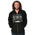 thumbnail image 1 of Original Hipster Mustache Blerd Zip Hoodie Sweatshirt Men Brisco Brands M, 1 of 4