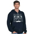 thumbnail image 1 of Retro Original Hipster Mustache Zip Hoodie Sweatshirt Men Brisco Brands S, 1 of 4
