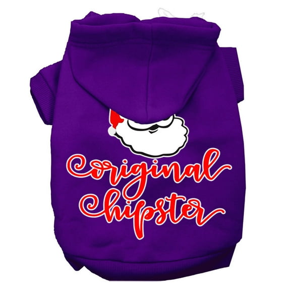 Christmas Pet Dog Cat Hoodie Screen Printed, "Original Hipster"