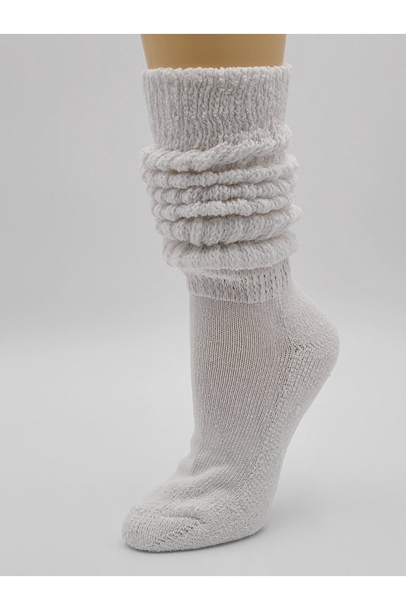 Original Hooters Waitress Socks, White Heavy XL Length Slouch Socks, 9-11, 12-15 Inch Ribbed Area, 20-25 Inch Total Length, One Size, 83% Cotton/7% Nylon/10% Spandex, Made in USA