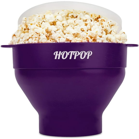 The Original Hotpop Microwave Popcorn Popper, Silicone Popcorn Maker, Collapsible Bowl BPA-Free and Dishwasher Safe- 20 Colors Available (Dark Orchid)