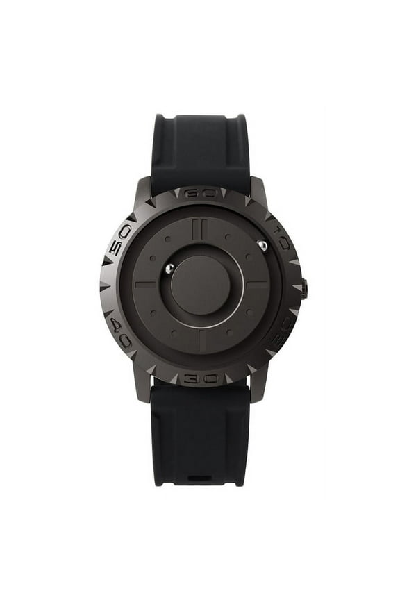 Original Iron Ball Magnetic Pointer Concept Quartz Unusual Men's Watch Fashion Rubber Strap