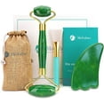 thumbnail image 1 of Original Jade Roller & Gua Sha Facial Tools, Jade Roller for Face - Face Roller, Natural Skin Care Tools - Face Massager, Facial Roller for Skin, Body, Eyes, Neck - Tones, Firms, Depuff, 1 of 3