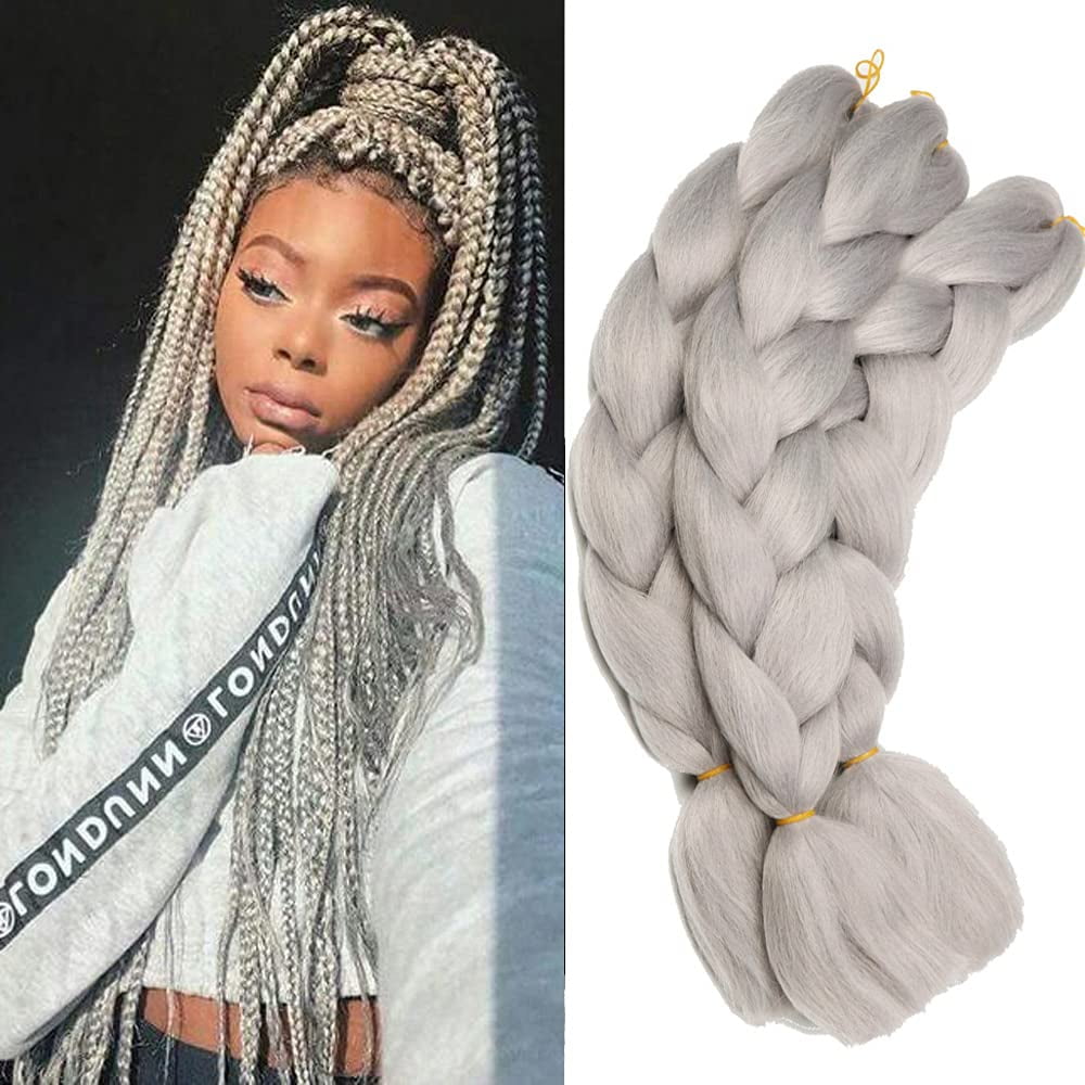 Original Jumbo Braids Hair Extension 3pcs Pure Blonde Color 24inch 100g/pc  For Twist Box Braiding Hair (613#)