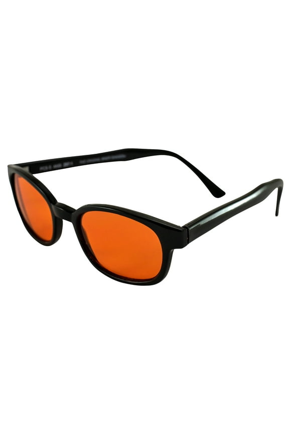 Original KD Sunglasses Orange Lens Biker Driving Glasses, Black Orange, Standard