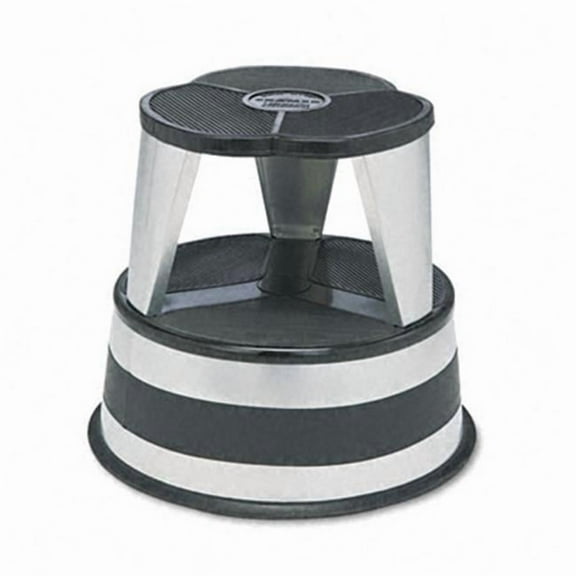 Original Kik-Step Steel Step Stool 15-5/8 dia. x 14h to 500 lbs Silver