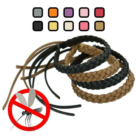 Original Kinven Mosquito Insect Repellent Bracelet Waterproof Natural DEET FREE Insect Repellent Bands, Anti Mosquito Killer Protection Outdoor & Indoor, Adults & Kids, 4 bracelets, in Brown/Black