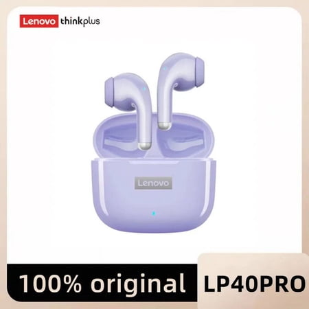 Original LP40 Pro TWS Earphones Wireless Bluetooth 5.1 Sport Noise Reduction Headphones Touch Control 250mAH Earphones LP40PRO Purple