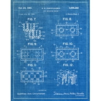 Original Lego Sheet2 Artwork Submitted In 1961 - Toys and Games - Patent Art Print