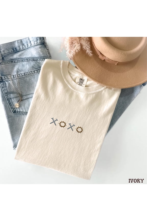 Original Love Letters XOXO Shirt Christian Faith Embroidered Tee T Shirt Minimal Christian