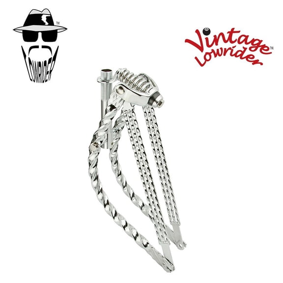 Original Lowrider 20" Bent All Square Triple Twisted Spring Fork 1" Chrome Bike