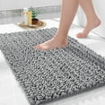 thumbnail image 1 of Original Luxury Chenille Bath Mat, 36.2 x 24 Inches, Soft Shaggy and Comfortable, Large Size, Super Absorbent and Thick, Non-Slip, Machine Washable, Perfect for Bathroom, Gray, 1 of 6