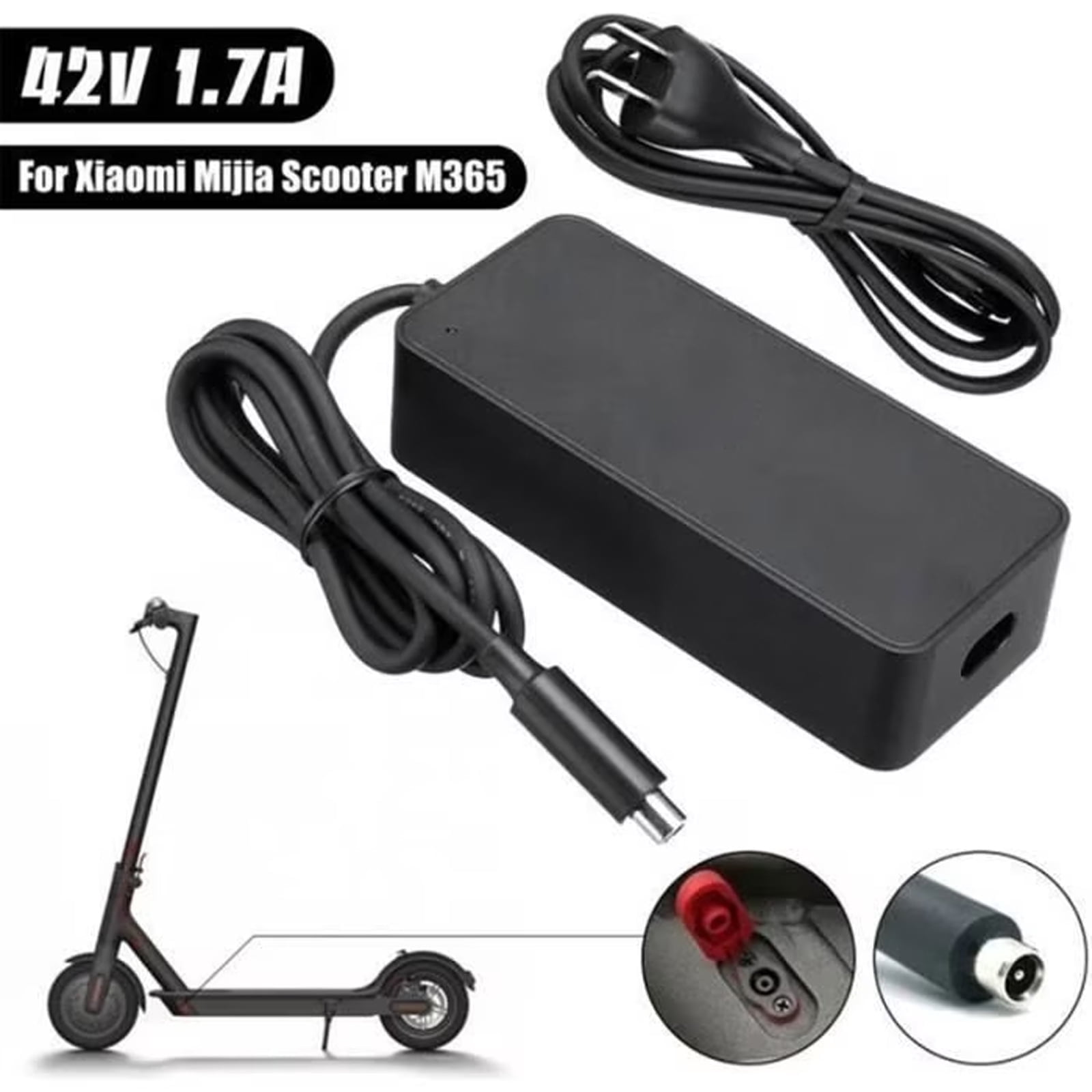 Original M365 Electric Scooter Charger, 42V 2A Power Adapter with US Plug, Over-Current & Over-Voltage Protection, LED Indicator Power Supply