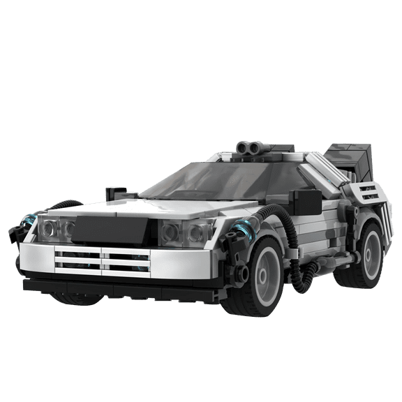 Original MOC Retro Sci-Fi Sports Car Building Block Kit, 389 Pieces Collectible Hatchback Vehicle Model Set