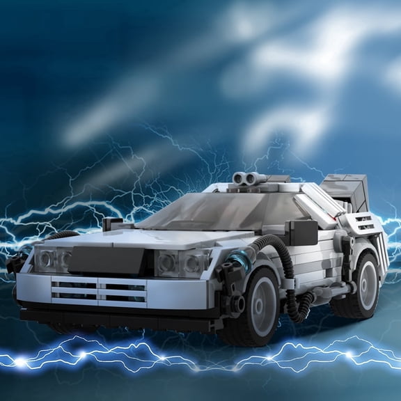 Original MOC Retro Sci-Fi Sports Car Building Block Kit, 389 Pieces Collectible Hatchback Vehicle Model Set