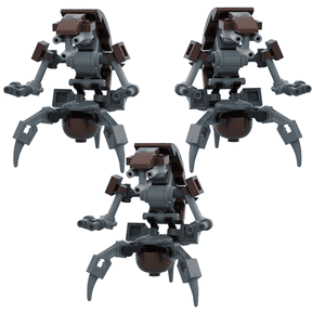 Original MOC Sci-Fi Combat Droid Building Block Kit, 3-Pack Mini Robot Figure Model Set, 141 Pieces Total