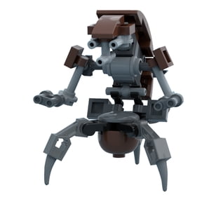 Original MOC Sci-Fi Combat Droid Building Block Kit, 47 Pieces Collectible Mini Robot Figure Model Set