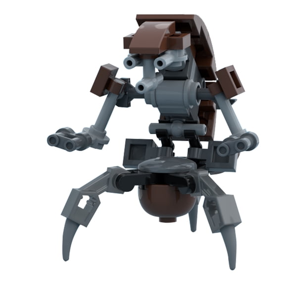 Original MOC Sci-Fi Combat Droid Building Block Kit, 47 Pieces Collectible Mini Robot Figure Model Set