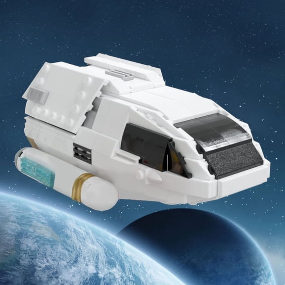 Original MOC Sci-Fi Space Shuttlecraft Building Block Kit, 333 Pieces Collectible Transport Starship Model Set