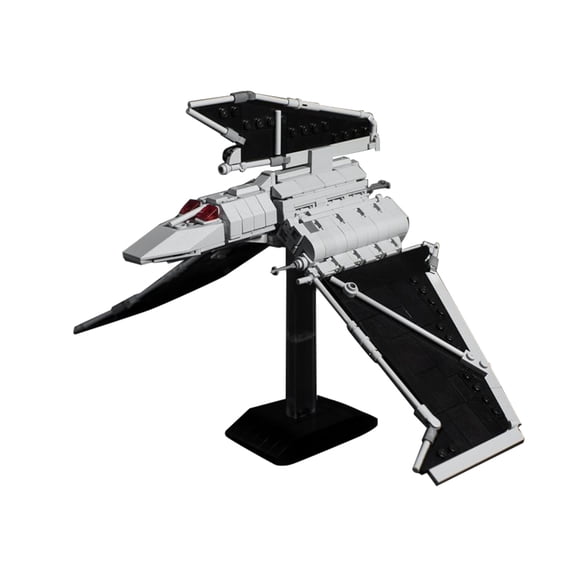 Original MOC Sci-Fi Troop Transport Shuttle Building Block Kit, 534 Pieces Collectible Military Spacecraft Model Set