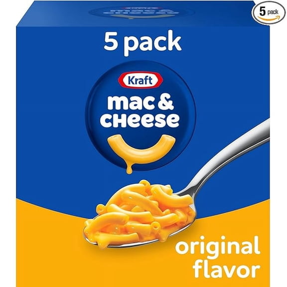 Pack of 1 Original Mac & Cheese Macaroni and Cheese Dinner, 5 ct Pack, 7.25 oz Boxes