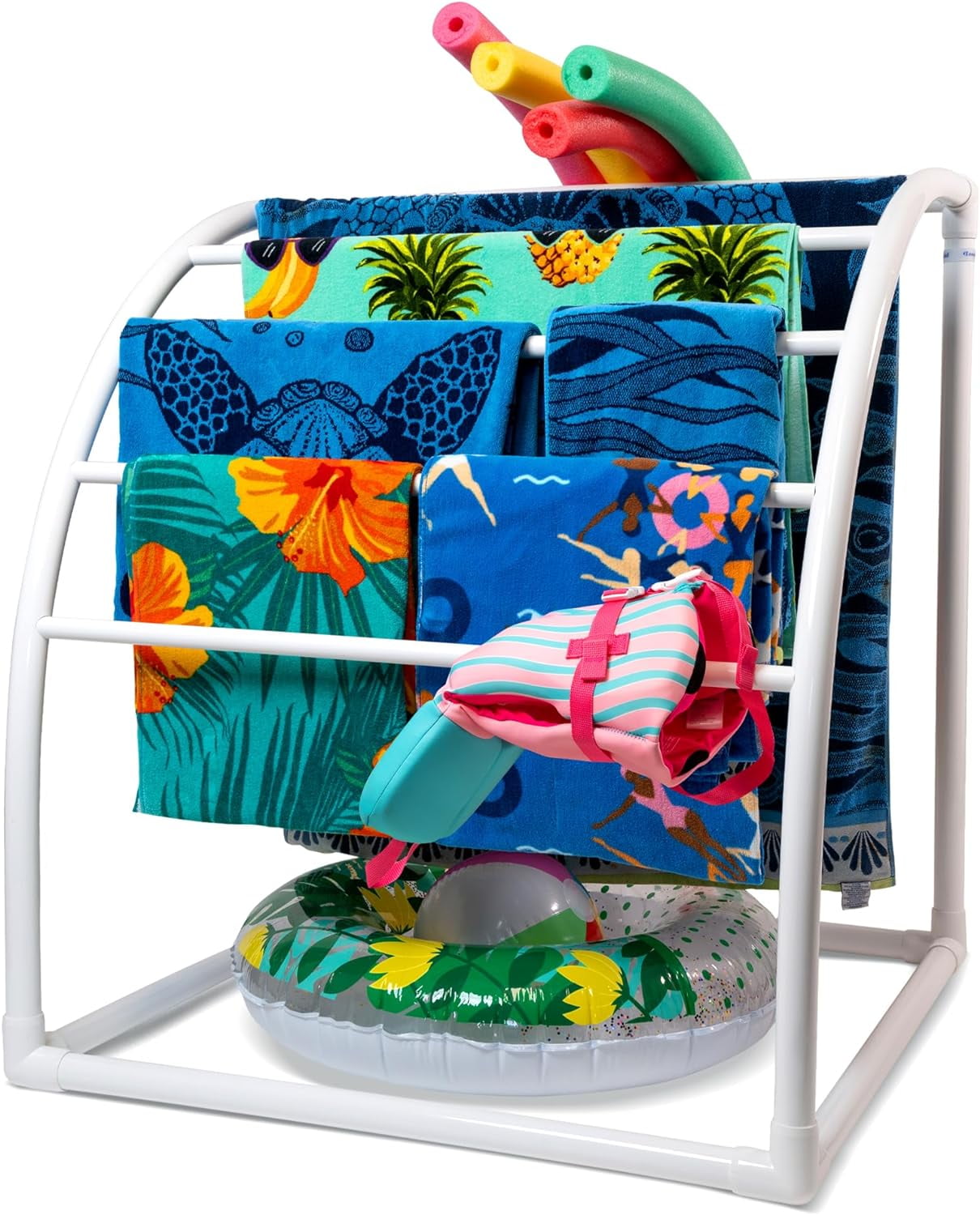 Original Made in The Curved 7 Bar Freestanding Outdoor Poolside Towel