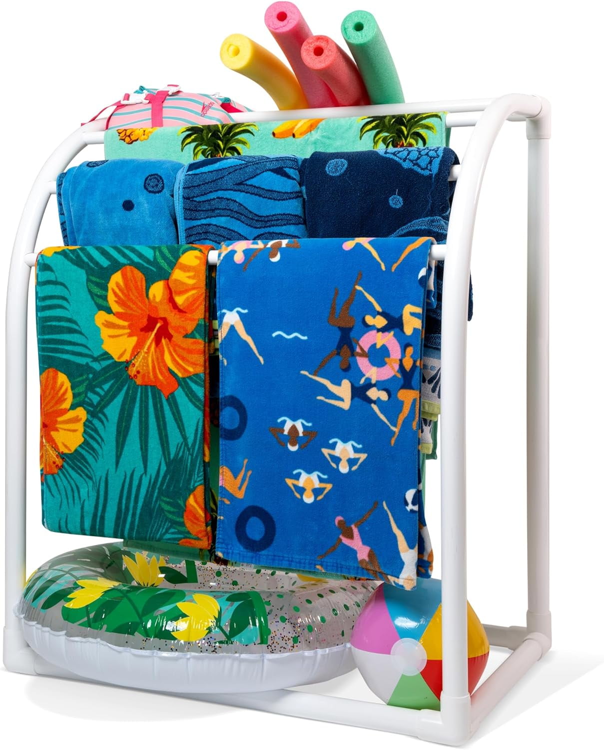 Original Made in The USA 5 Bar Curved Outdoor Poolside Storage Towel ...